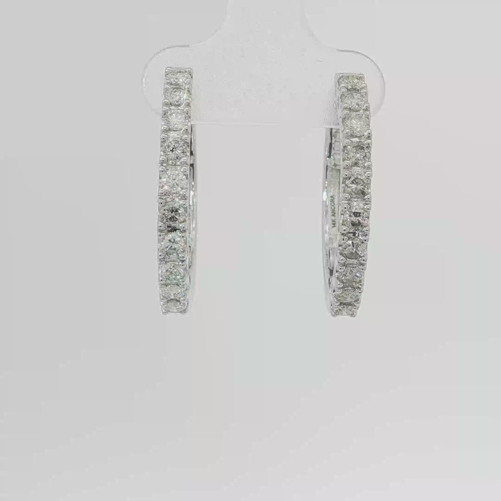 Prong set hoops large