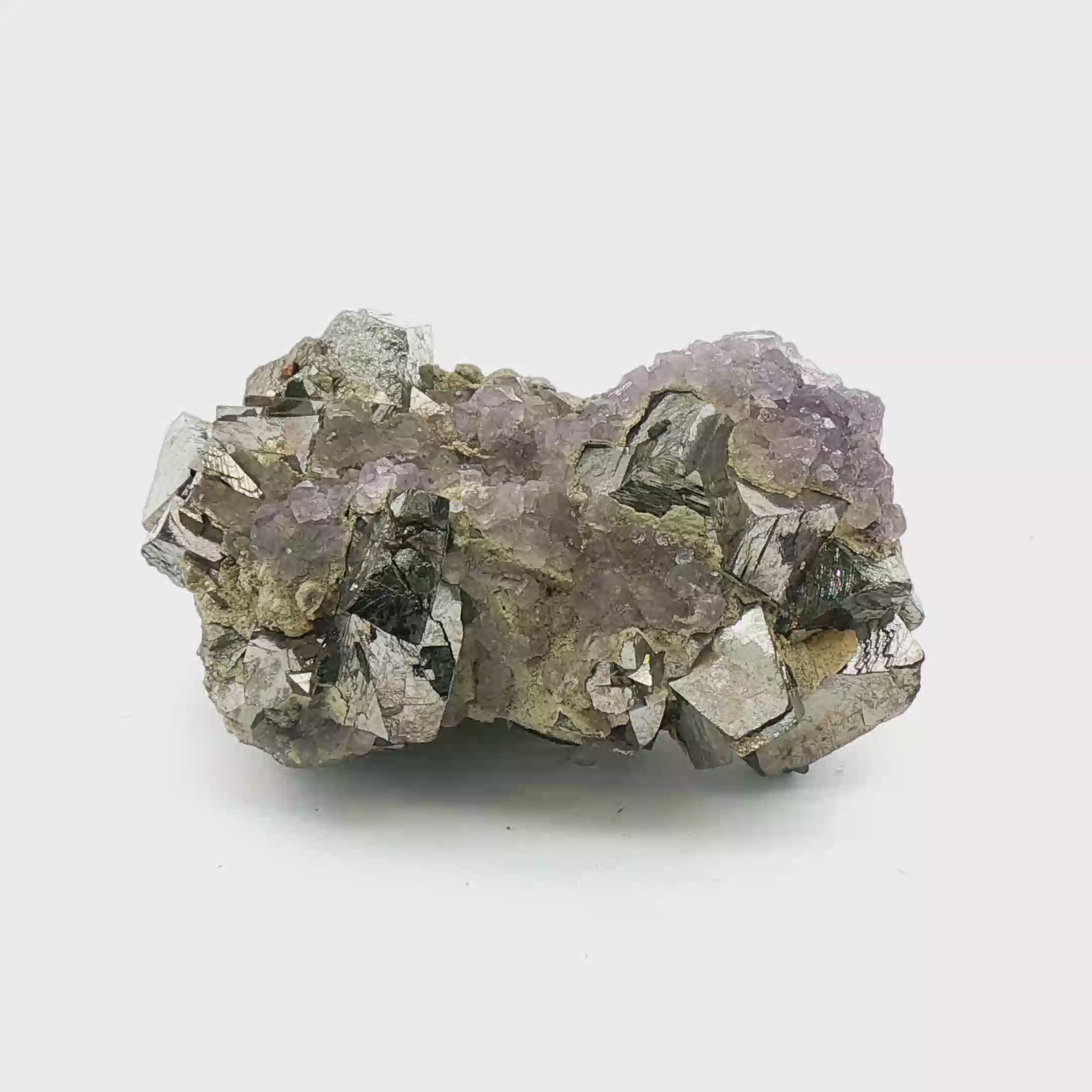 Fluorite on arsenopyrite