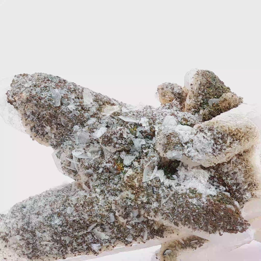 Pyrite & calcite on quartz