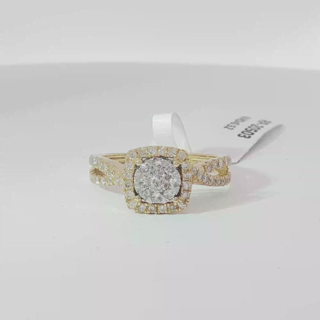 Twist halo ring