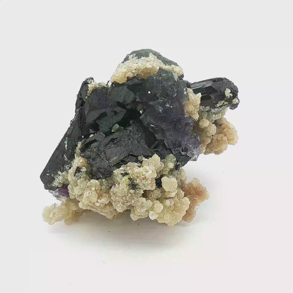 Fluorite on wolframite