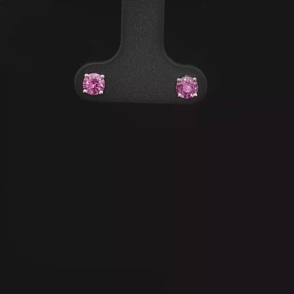 Pink sapphires studs
