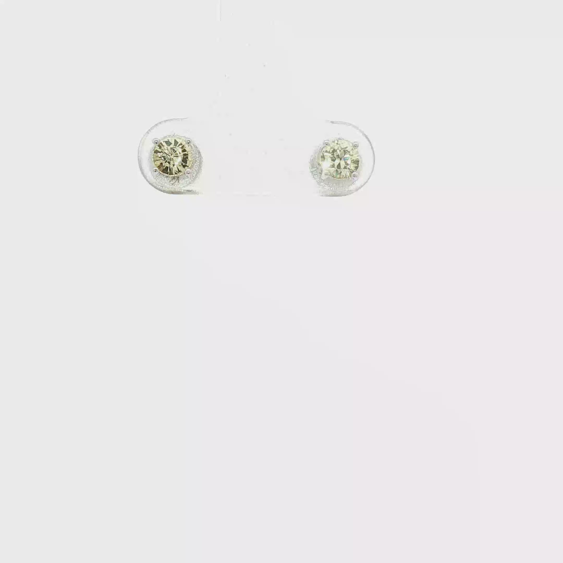 Yellow sapphire studs